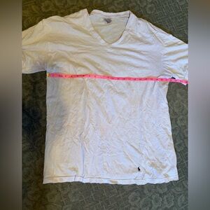 Polo by Ralph Lauren distressed Cream V-Neck Tee